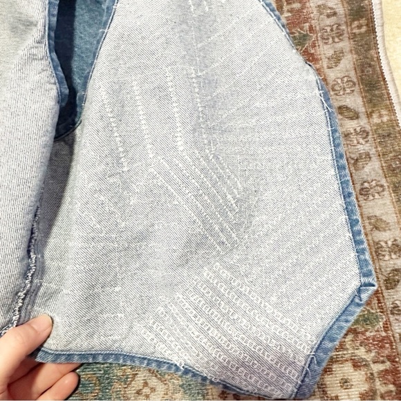 Y2K Denim vest with white embroidered accents one size - Picture 7 of 13